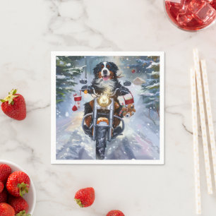 Bernese Mountain Dog Christmas Napkin