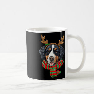 Bernese Mountain Dog Christmas Reindeer Santa Hat Coffee Mug
