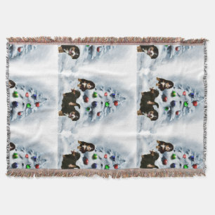 Bernese Mountain Dog Christmas Throw Blanket