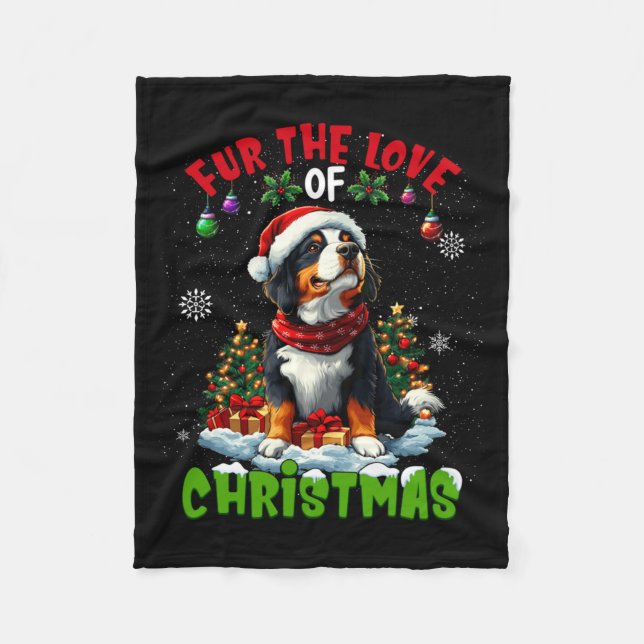 Bernese Mountain Dog Christmas Tree Decorations Do Fleece Blanket (Front)