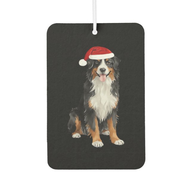 Bernese Mountain Dog Christmas Tree Dog Puppy Wate Car Air Freshener (Front)