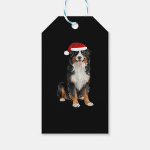 Bernese Mountain Dog Christmas Tree Dog Puppy Wate Gift Tags