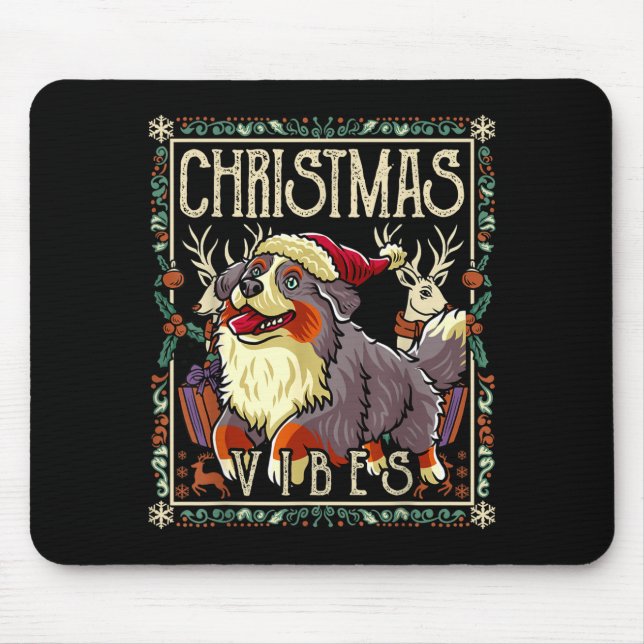 Bernese Mountain Dog Christmas Vibes Dog Santa Cla Mouse Mat (Front)