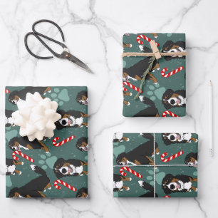 Bernese Mountain Dog Christmas  Wrapping Paper Sheet