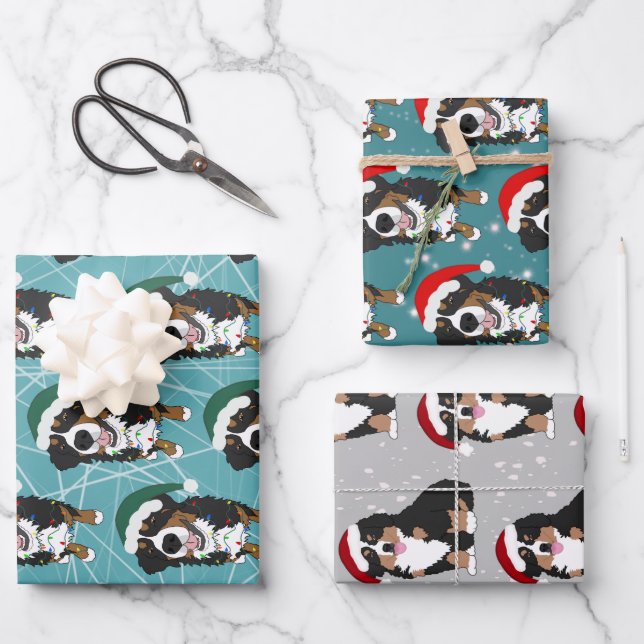Bernese Mountain Dog Christmas  Wrapping Paper Sheet (Front)