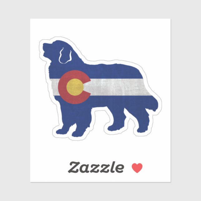 Bernese Mountain Dog Colorado Flag Silhouette (Sheet)