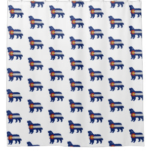 Bernese Mountain Dog Colorado Flag Silhouette Shower Curtain