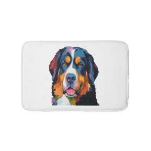 Bernese Mountain Dog Colourful  Bath Mat