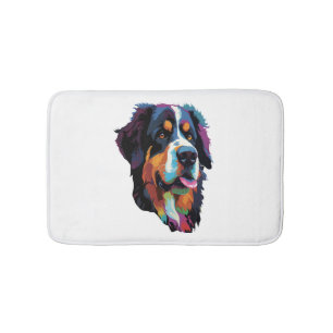 Bernese Mountain Dog Colourful  Bath Mat
