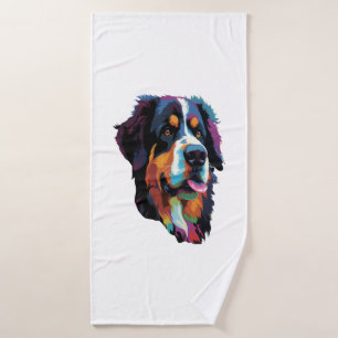 Bernese Mountain Dog Colourful Bath Towel