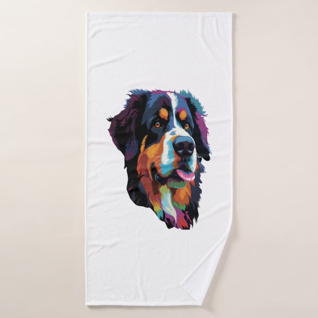 Bernese Mountain Dog Colourful  Bath Towel (Bath Towel)
