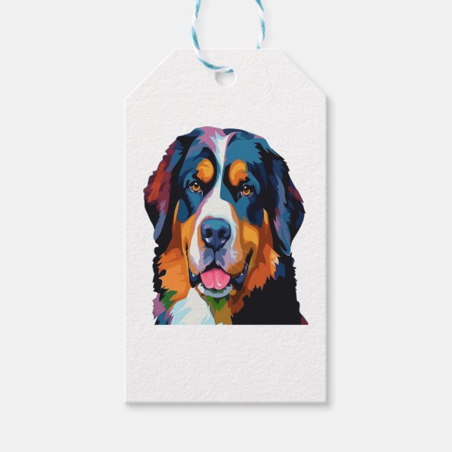 Bernese Mountain Dog Colourful  Gift Tags (Front)