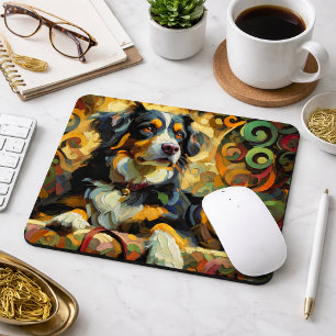 Bernese Mountain Dog Colourful Impressionist Mouse Mat