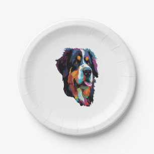 Bernese Mountain Dog Colourful  Paper Plate
