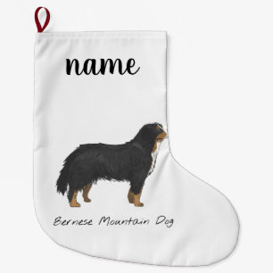 bernese mountain dog customizable christmas large christmas stocking