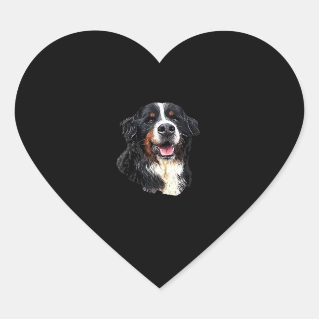 Bernese Mountain Dog Cuteness! Classic T-Shirt Heart Sticker (Front)