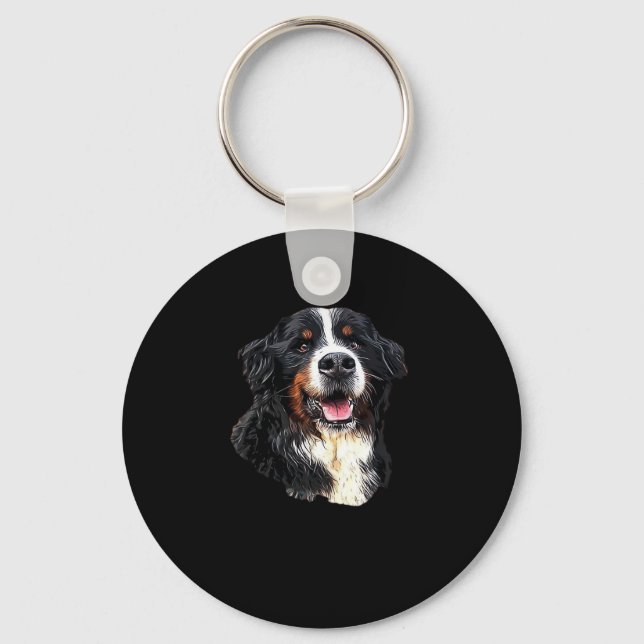 Bernese Mountain Dog Cuteness! Classic T-Shirt Key Ring (Front)