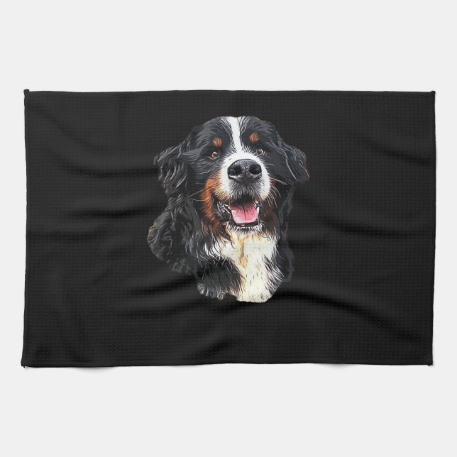 Bernese Mountain Dog Cuteness! Classic T-Shirt Tea Towel (Horizontal)
