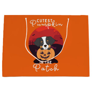 Bernese Mountain Dog Cutest Pumpkin In The Patch Large Gift Bag