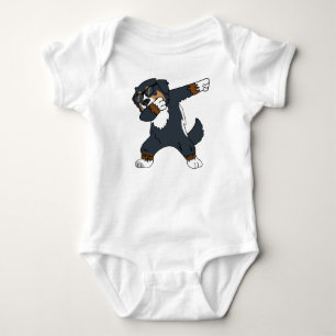 Bernese Mountain Dog Dabbing Dancing Funny Gift Baby Bodysuit