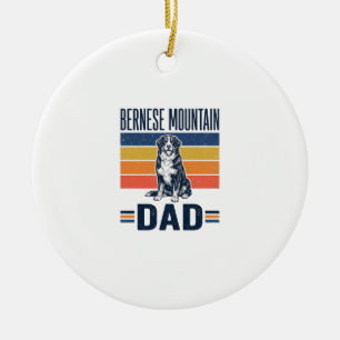 Bernese Mountain Dog Dad Vintage Vector Design_1 Ceramic Tree Decoration