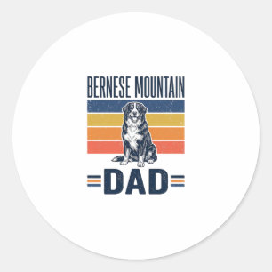 Bernese Mountain Dog Dad Vintage Vector Design_1 Classic Round Sticker