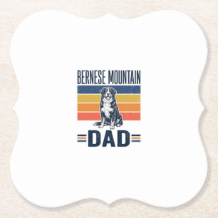 Bernese Mountain Dog Dad Vintage Vector Design_1 Paper Coaster