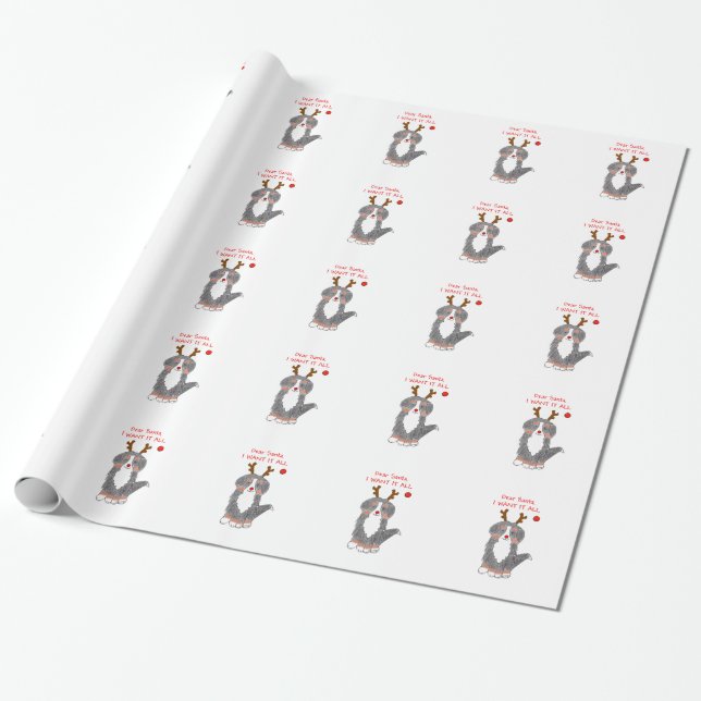 Bernese Mountain Dog Dear Santa.... Wrapping Paper (Unrolled)