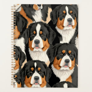 Bernese Mountain Dog Decorative Seamless Pattern Planner