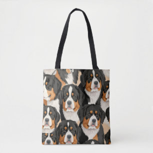 Bernese Mountain Dog Decorative Seamless Pattern Tote Bag