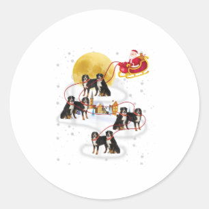 Bernese Mountain Dog Dog Light Christma Classic Round Sticker