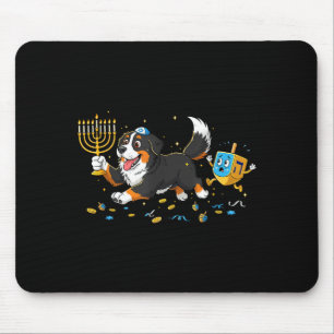 Bernese Mountain Dog Dreidel Menorah Hanukkah Wome Mouse Mat