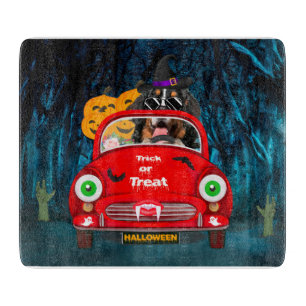 Bernese Mountain Dog Driving Car Scary Halloween  Cutting Board