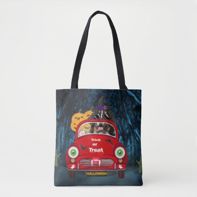 Bernese Mountain Dog Driving Car Scary Halloween  Tote Bag (Front)
