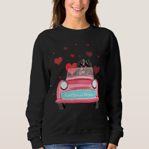 Bernese Mountain Dog Driving Car With Flying Heart Sweatshirt