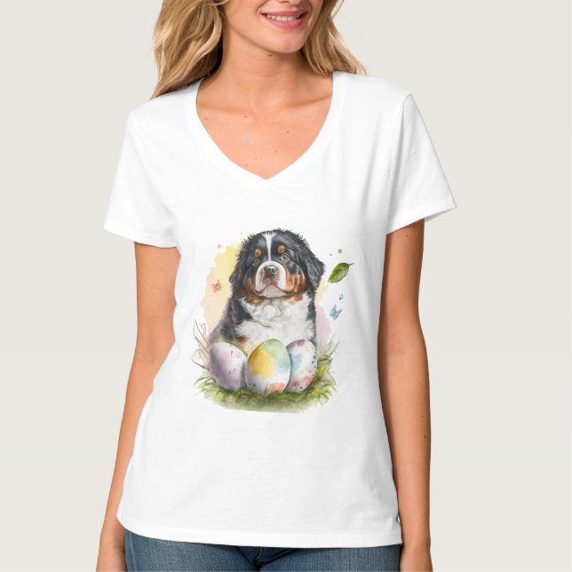 Bernese Mountain Dog Easter Egg, Bernese Easter T-Shirt (Front)