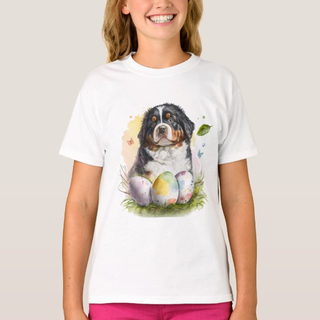 Bernese Mountain Dog Easter Egg, Bernese Easter T-Shirt (Front)