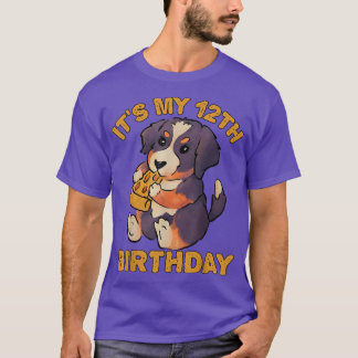 Bernese Mountain Dog Eating Pizza It's My 12th Bir T-Shirt