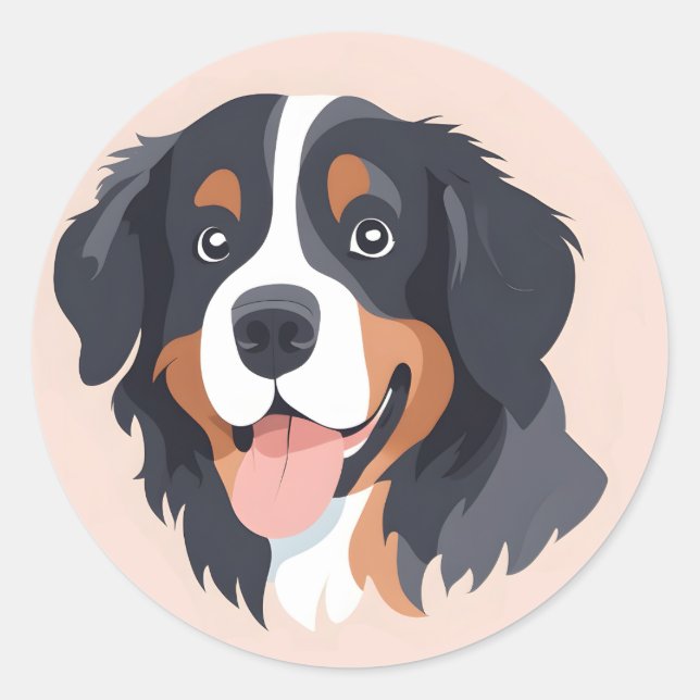 Bernese Mountain Dog Face Sticker (Front)