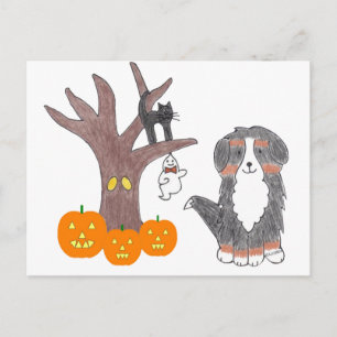 Bernese Mountain Dog Fall Postcard