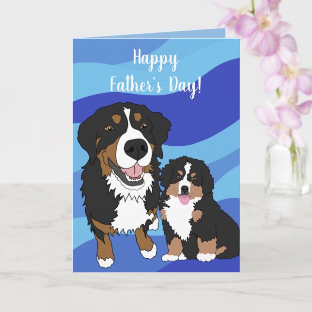 Bernese Mountain Dog Father’s Day  Card (Orchid)
