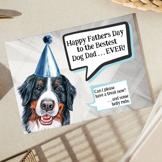 Bernese Mountain Dog Father's Day Dog Dad Card (Creator Uploaded)