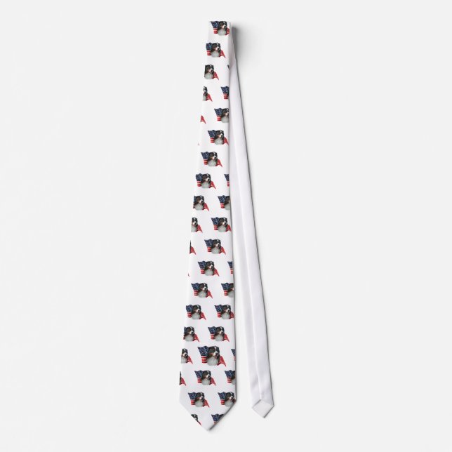 Bernese Mountain Dog Flag Tie (Front)