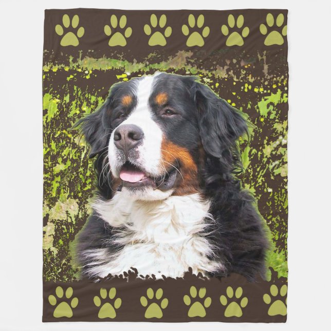 Bernese Mountain Dog fleece blanket (Front)