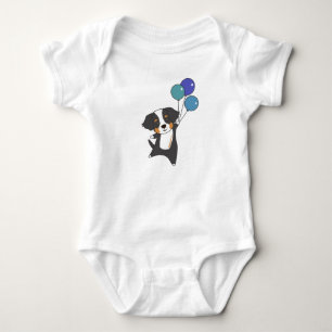 Bernese Mountain Dog Flies With Balloons Sweet Baby Bodysuit