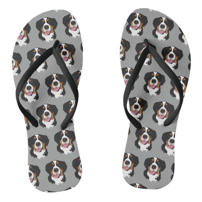 Bernese Mountain Dog  Flip Flops (Footbed)