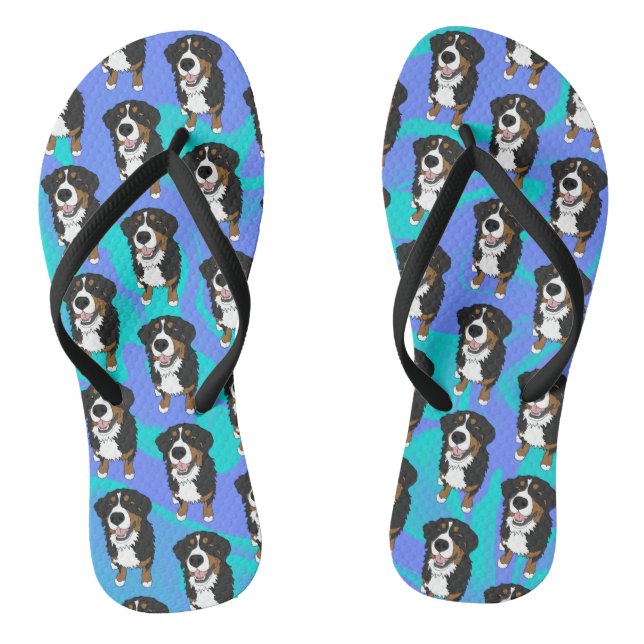 Bernese Mountain Dog Flip Flops (Footbed)