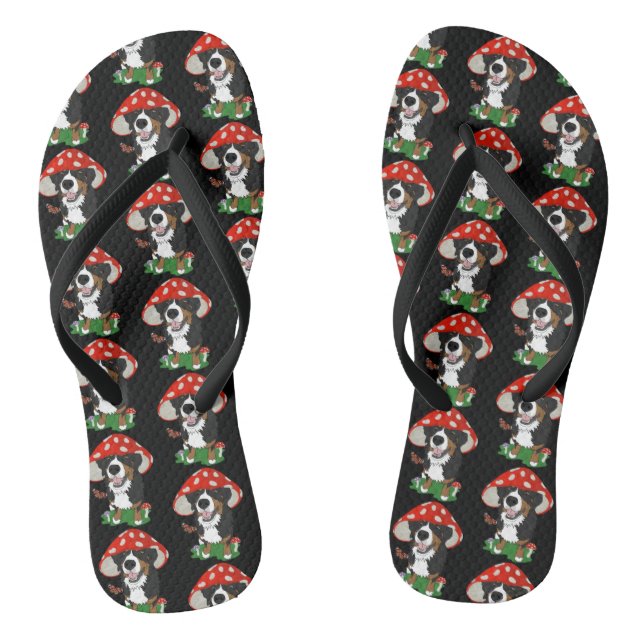 Bernese Mountain Dog Flip Flops (Footbed)