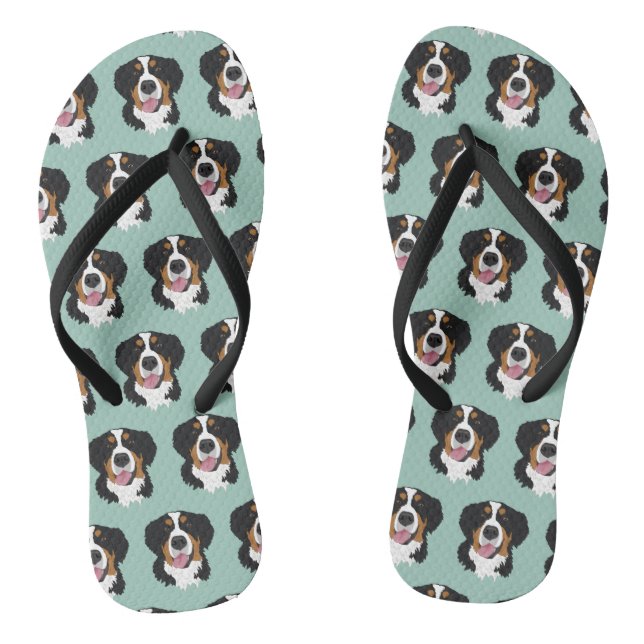 Bernese Mountain Dog Flip Flops (Footbed)