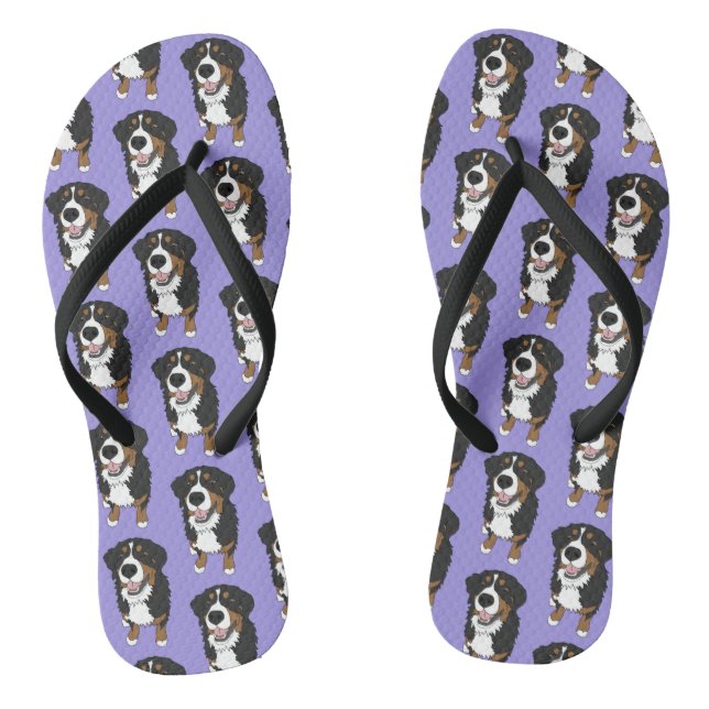 Bernese Mountain Dog  Flip Flops (Footbed)